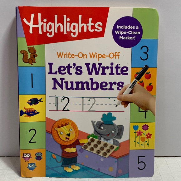 Highlights Let’s Write Numbers Activity Book - Wipe-Off Pages - Picture 1 of 14